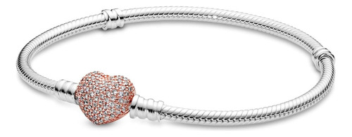  Pulsera Pandora Corazon Brillante Corazón Brillante Rose Gold De Plata Para Adultos 20  De Largo