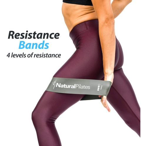 Natural Pilates Juego De Bandas De Resistencia De 4 Niveles,