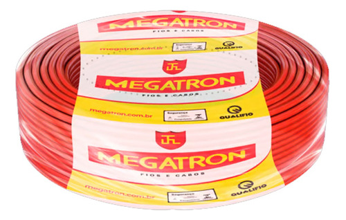 Cabo Flexivel 4mm 20 Metros Megatron Rolo De Fio 4mm 20m Cobertura Vermelho
