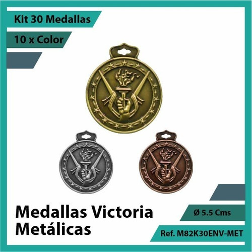 Kit 30 Medallas En Bogota De Victoria Metalica M82k30