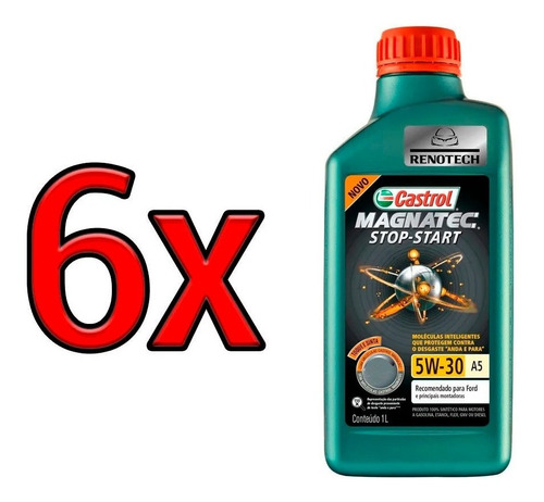 Oleo Castrol 5w30 Sn Magnatec Stop Start A5 Sintetico 6x