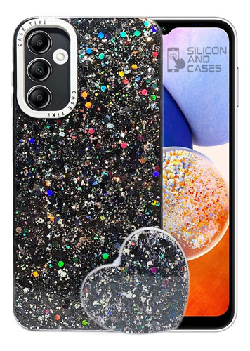 Carcasa Para Samsung A14 4g/5g Glitter Incluye Pop Socket