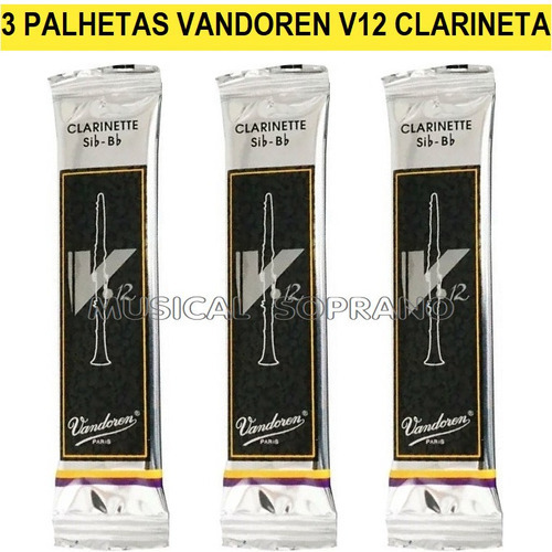 3 Palhetas Vandoren V12 Para Clarineta - N° 2,5