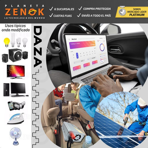 Imagen 5 de 10 de Inversor 12v A 220v Conversor Auto Transformador Inverter