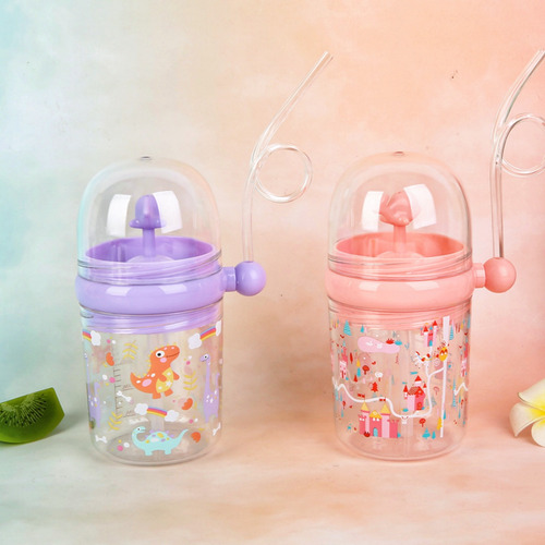 Copo Infantil Com Canudo Lindo Divertido Golfinho 260 Ml