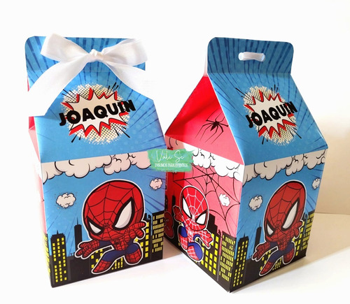 Caja Golosinera Milk Box Spiderman Hombre Araña