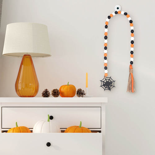 Cadena De Cuentas De Halloween En Forma De U, Color Madera,