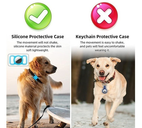 Funda Para Collar Airtag De Apple/ Perro Gato Azul Claro
