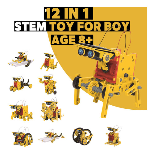 Kit De Robot Solar Sapiludo 12 En 1 Para Experimentos De Con