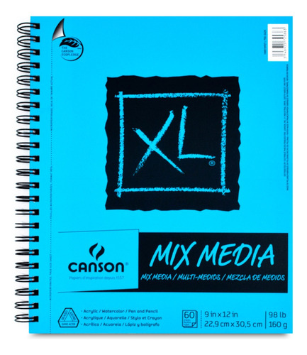 Block Mix Media Xl Canson 160 G 22.9 X 30.5 Cms 60 Hojas