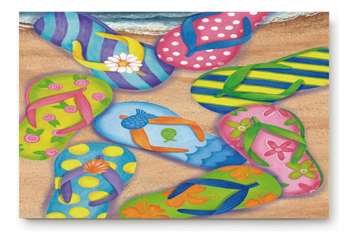 Colorida Sandalia Playa Estampada Alfombra Baño Suave Para X