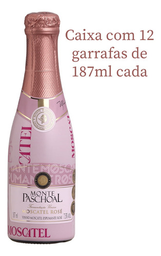 Espumante Monte Paschoal Moscatel Rosé 187ml C/12