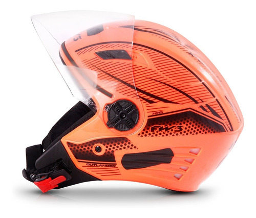 Capacete Aberto Moto X Open Neon Laranja