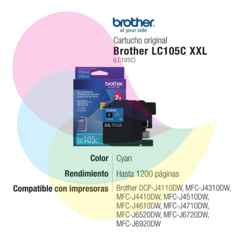 Cartucho Brother Lc105 Cyan Magenta Amarillo Original J6920