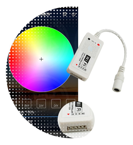 Controlador Remoto Led Rgbw 12v Wifi + App Audioritmico 6a