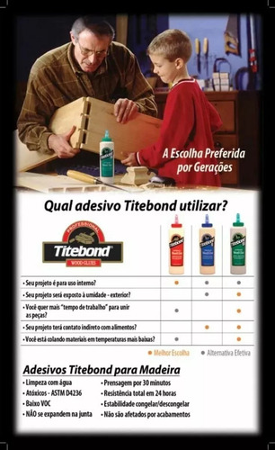 Imagem 8 de 9 de Cola Madeira Móveis Violão Luthieria Titebond 3/ 473ml
