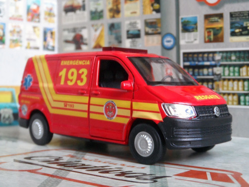 Miniatura Viatura Bombeiros Resgate Ambulância Pm Sp 193