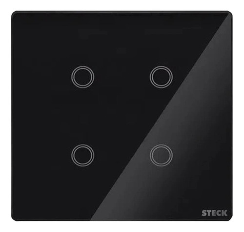 Interruptor Touch Wifi 4x4 4 Módulos Preto Smarteck Smci4ps2