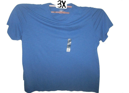 Camiseta Azul Acero Casual Cuello Redondo Talla 3xl George