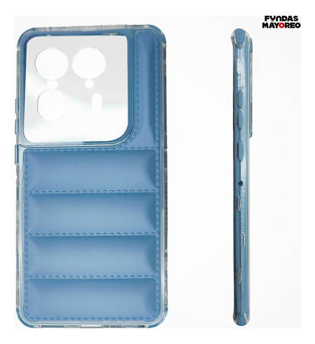 Funda Puff Moto Edge 50 Ultra 5g Case Y Mica Para Celular Azul