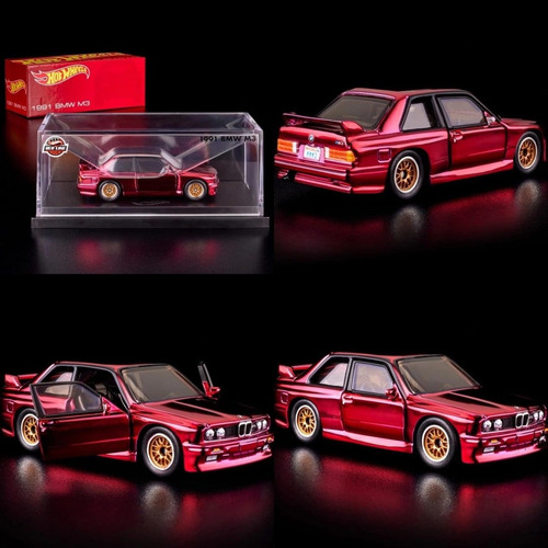 Hot Wheels Rlc 1991 Bmw M3 Red Line Club C/acrilico 1/64 Color Rojo