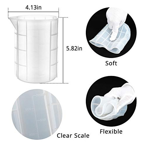 Tazas Medidoras De Silicona Extragrandes De 700 Ml, Taz...