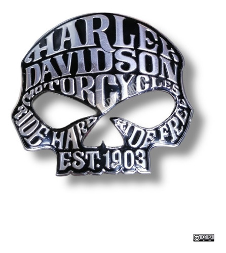Emblema Harley Davidson Skull Aluminio Premium 3m Sticker