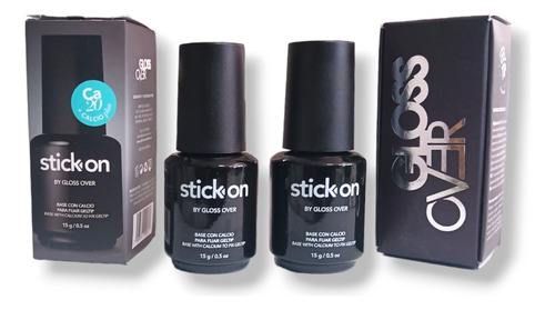 Stick On Calcio 2 Piezas Gloss Over Para Geltips Press On