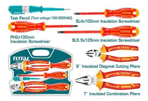 Juego De Herramientas Aisladas X 6 Pzs Industrial Total (thk