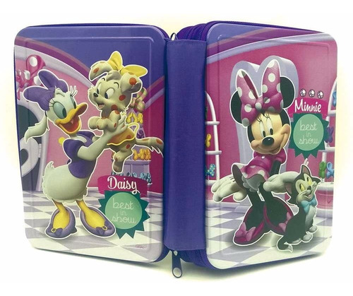 Cartuchera 3 Pisos Minnie Lata Cresko Licencia Oficial