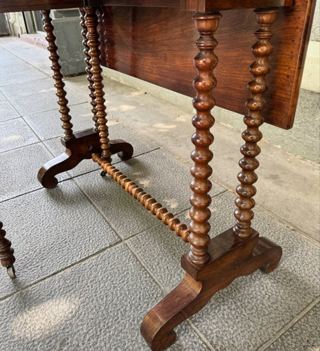 Mesa Antigua Con Alas De Madera Jacarandá (Usado)