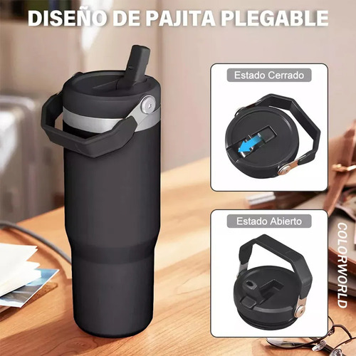 Gcwave Vaso Termo De Acero Inoxidable De 30 Oz Con Popote Y