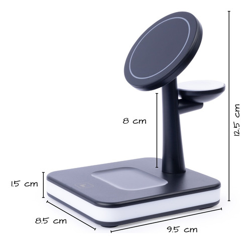 Carregador De Mesa Com Fonte 3 Em 1 Sem Fio Para iPhone
