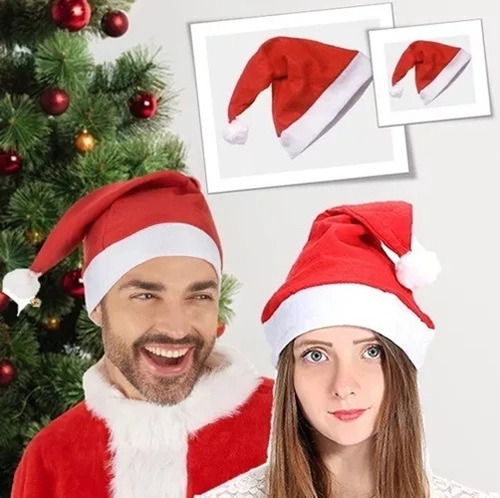 Combo X 60 Un Gorro Papa Noel Santa Claus Navidad Navideño Color Rojo