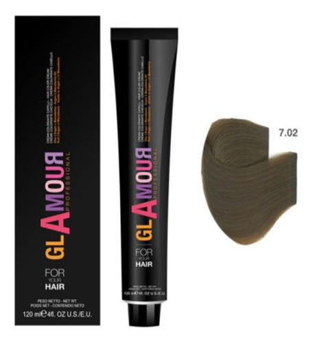 Tinte Glamour 7.02 Rubio Natural Plus De 120ml + Agua 