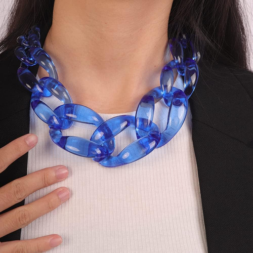 Gargantilla De Acrílico Wiwpar, Collar Llamativo De Acrílico