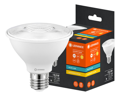 7019665 - Led Par30 9,5w 2700k 25° E27 Biv 900lm - Ledvance Cor da luz Branco-quente