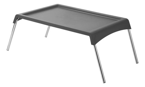 Bandeja para servir café en mesa de cama con patas de acero cromado o color gris