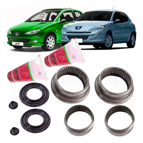 2 Kit De Rolamento Para O Eixo Traseiro 50mm Peugeot 206 207