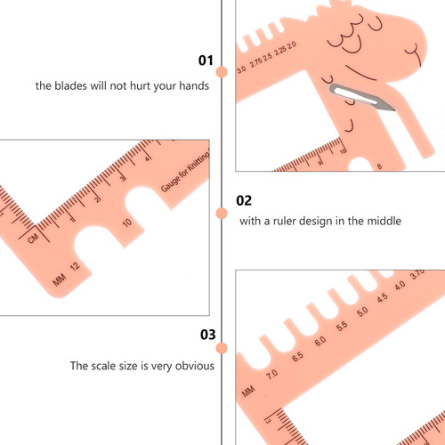 Paquete De 2 Reglas Para Tejer Con Forma De Cabeza De Oveja