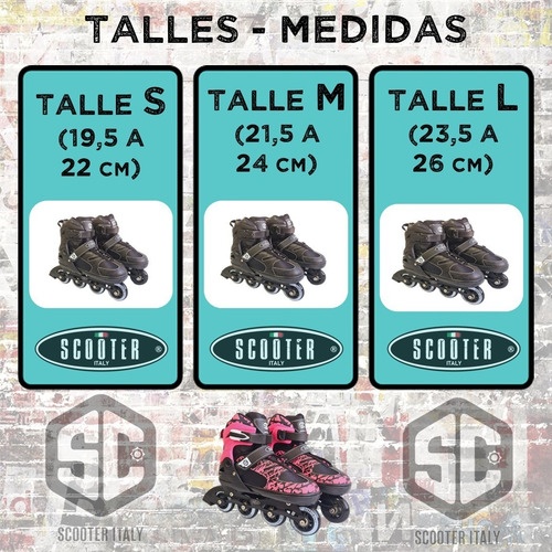 Imagen 6 de 10 de Rollers Extensibles Scooter Italy One Profesional Aluminio X