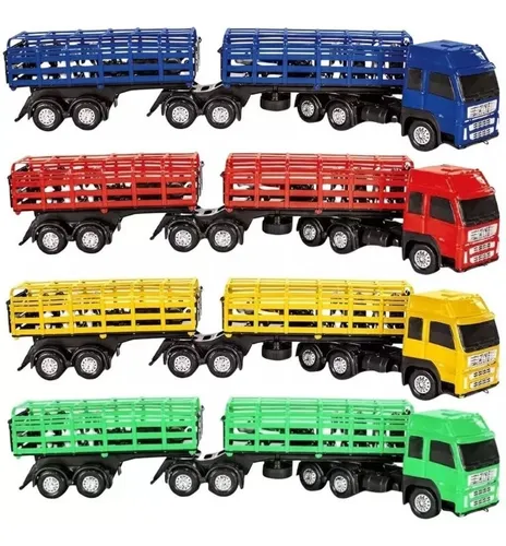 comprar 16 Porco + Caminhao Bi Trem Volvo Fm Boiadeiro Max 7 Eixo