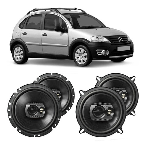 Falante Citroen C3 Xtr 2009 A 2012 200w Automotivo Kit