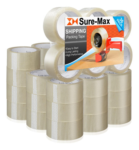 Set De 36 Rollos De Cinta Transparente Sure-max