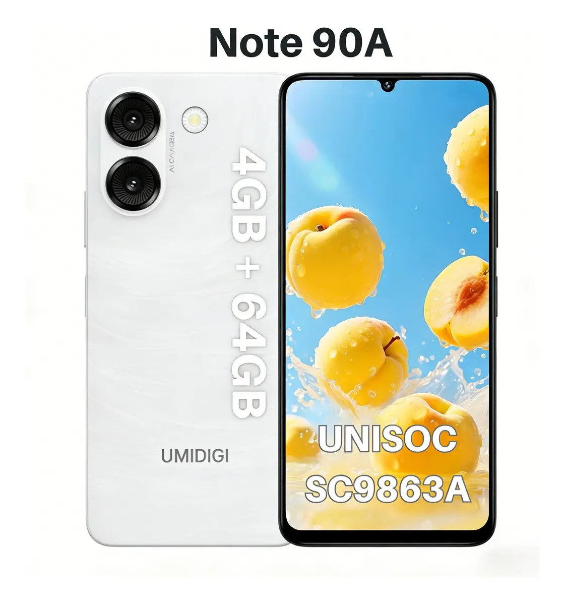 Celular Umidigi Note 90a 64gb 4gb Ram Cores Dual Sim Cor Branco Tela 6.75 5000mAh Elegante Ultimate