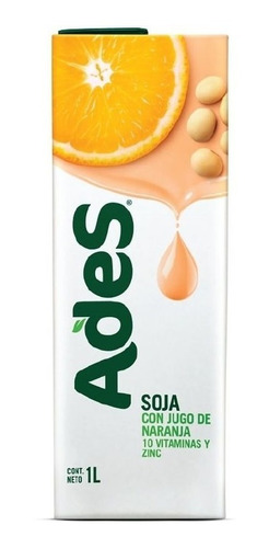 Jugo Ades Sabor Naranja Pack 8 Unidades 1lt.