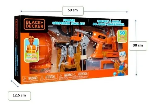 Juguete Black And Decker Set Carpinter a Junior 50 Pzs J Env o