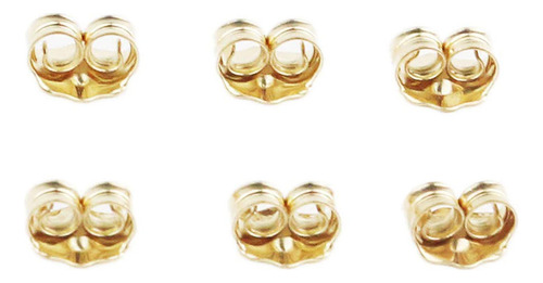 Aretes De Oro 14 Quilates Con Cierre Amarillo 3 Pares