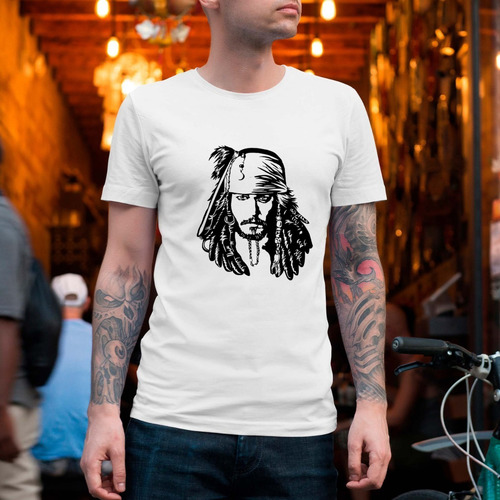 Imagen 5 de 6 de Remera Piratas Del Caribe Jack Sparrow Cine Unisex Y Niños -
