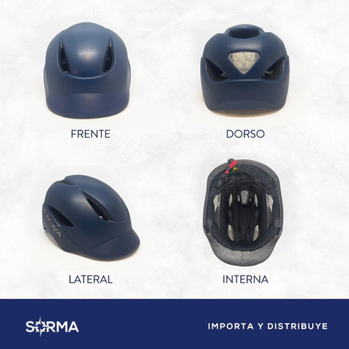 Imagen 4 de 10 de Casco De Bicicleta Urbano Con Visera Luz Trasera
